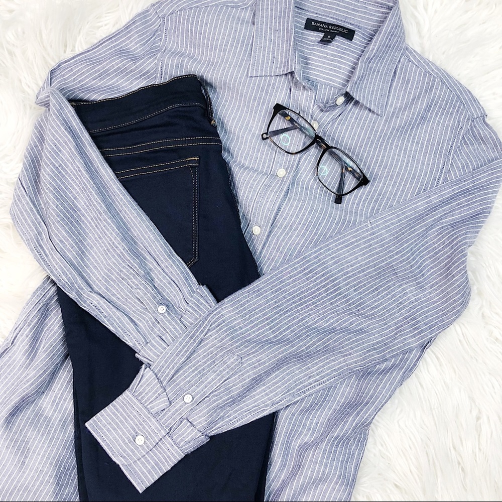 Banana Republic Dillon Shirt Chambray Ruffle Cuff